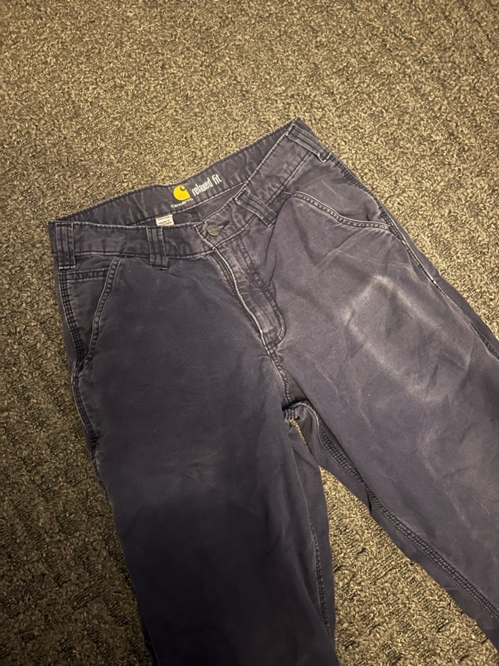 Carhartt Rugged Flex Pants Mens Blue Canvas 30x32 Work Relaxed Fit 102291-412